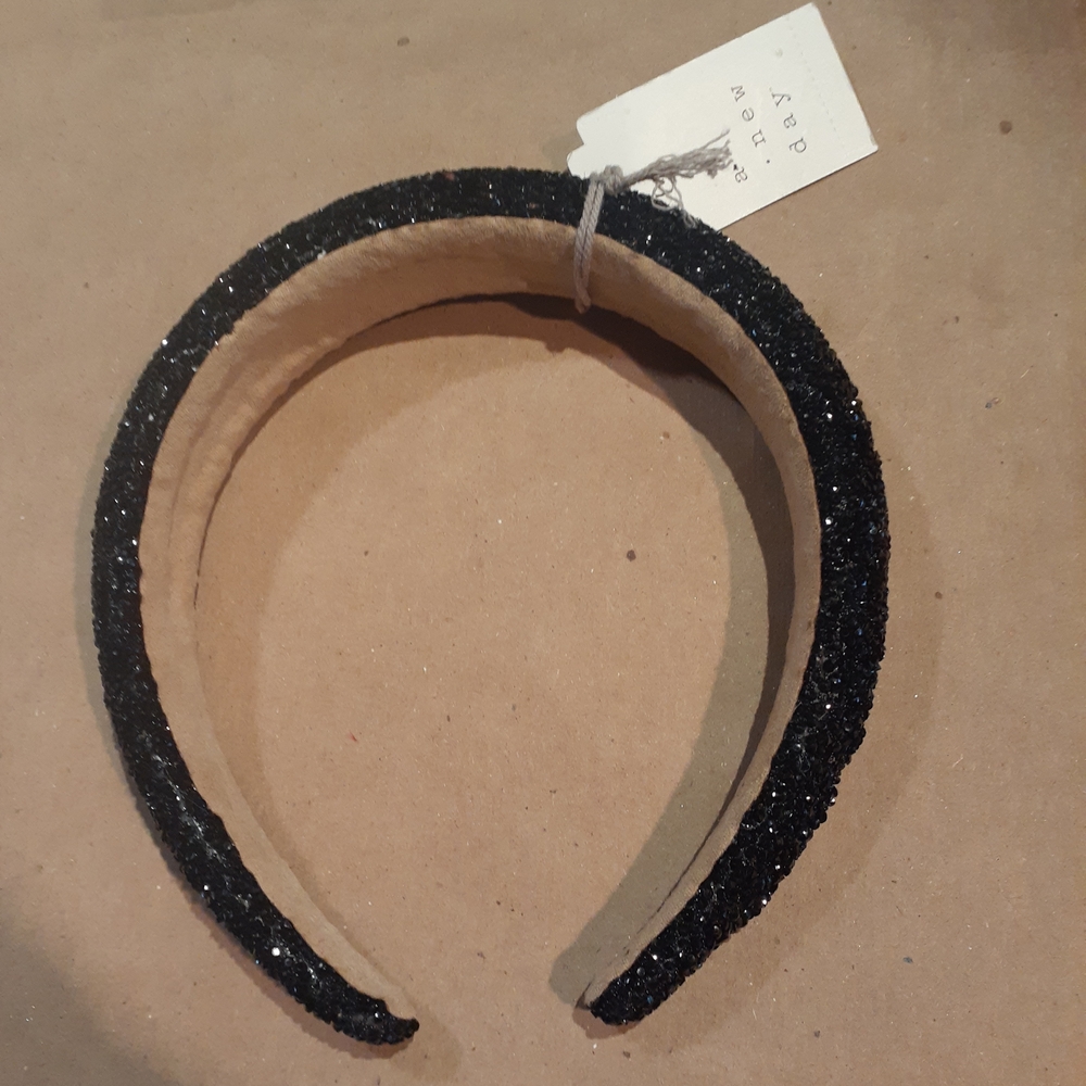 a new day Black and Tan Glitter Headband